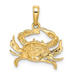 14k w/Rhodium Diamond-cut Blue Crab Pendant