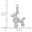 14K White Gold Poodle Dog Pendant