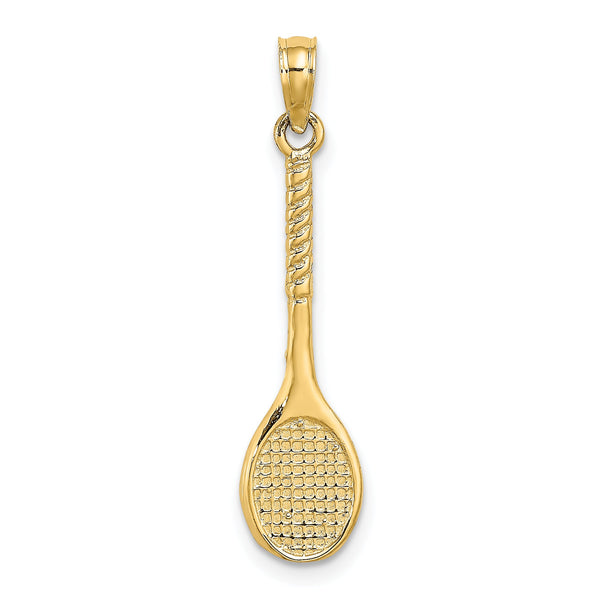 14k 3-D Tennis Racquet Charm