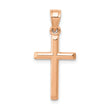 14k Rose Gold Polished Hollow Cross Pendant