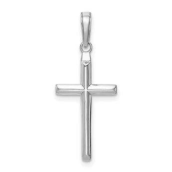 14k White Gold Reversible Latin Cross Pendant