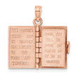 14k Rose Gold 3-D Holy Bible w/ Lord's Prayer Moveable Charm