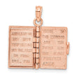 14k Rose Gold 3-D Holy Bible w/ Lord's Prayer Moveable Charm