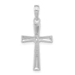 14K White Gold Diamond-cut X Cross Pendant
