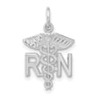 14k White Gold RN Nurse Charm