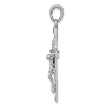 14K White Gold Crucifix Pendant