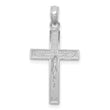 14K White Gold Beveled Tipped Crucifix Pendant
