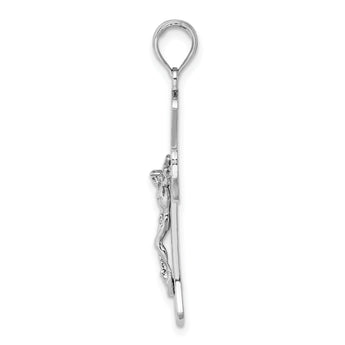 14K White Gold Crucifix Pendant