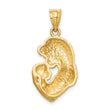 14K Brushed Diamond-cut Mom/Baby Pendant