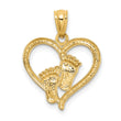 14K Baby Feet in a Heart Pendant - Birthstone Company