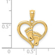 14K Baby Feet in a Heart Pendant - Birthstone Company