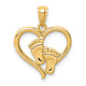 14K Baby Feet in a Heart Pendant - Birthstone Company