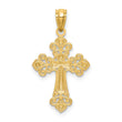 14K w/White Rhodium D/C Cross Pendant