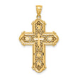 14K White Rhodium D/C Reversible Cross Pendant