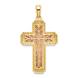 14K Two-tone White Rhodium INRI Crucifix Pendant