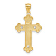 14K Two-Tone w/Rhodium Inri Budded Crucifix