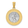 14K w/ Rhodium St. Christopher Medal