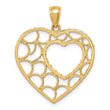 14K Diamond-cut Heart Pendant