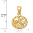 14K D/C Brushed Hummingbird Pendant