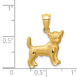 14K Diamond-cut Chihuahua Pendant