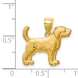 14K Diamond-cut Beagle Pendant