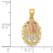 14K Two-tone w/White Rhodium Lady of Guadalupe 15 Pendant