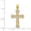 14K w/Rhodium Cross Pendant