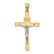 14K Two-tone INRI Crucifix Pendant