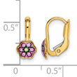 14K Children's Enamel Flower Leverback Earrings - Birthstone Company