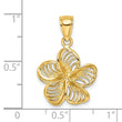 14k Beaded and Polished Plumeria Flower Charm