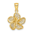 14k Beaded and Polished Plumeria Flower Charm