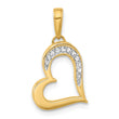14k and White Rhodium D/C Heart Pendant