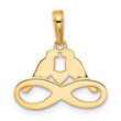 14K and White Rhodium D/C Infinity Love Birds Pendant
