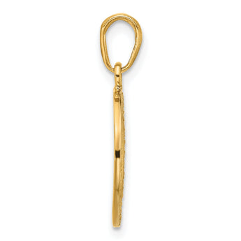 14K and White Rhodium D/C MOM Cut-out Heart Pendant