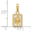 14K and White Rhodium Sun in Frame Pendant