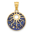 14K Polished Enameled Sun and Stars Pendant