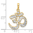 14K and White Rhodium D/C Om Pendant