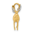 14K and White Rhodium D/C 3D Moose Pendant