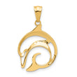 14K Polished Cut Out Dolphin Pendant
