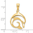 14K Polished Cut Out Dolphin Pendant