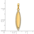 14K and White Rhodium D/C 3D Surfboard Pendant