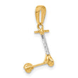 14K and White Rhodium D/C 3D Scooter Pendant