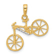 14k and White Rhodium D/C 3D Bicycle Pendant