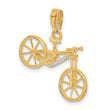 14k and White Rhodium D/C 3D Bicycle Pendant