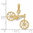 14k and White Rhodium D/C 3D Bicycle Pendant