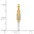 14K and White Rhodium D/C 3D Flathead Screwdriver Pendant