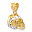 14k and White Rhodium D/C 3D Football Helmet Pendant