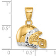 14k and White Rhodium D/C 3D Football Helmet Pendant