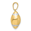 14k and White Rhodium D/C 3D Football Pendant