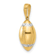 14k and White Rhodium D/C 3D Football Pendant
